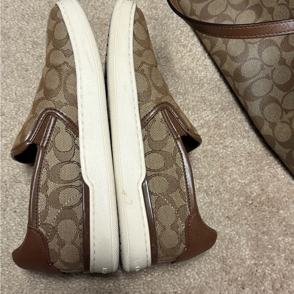 Coach Brown Signature Tote and Slip-On Set - Picture 2 of 9